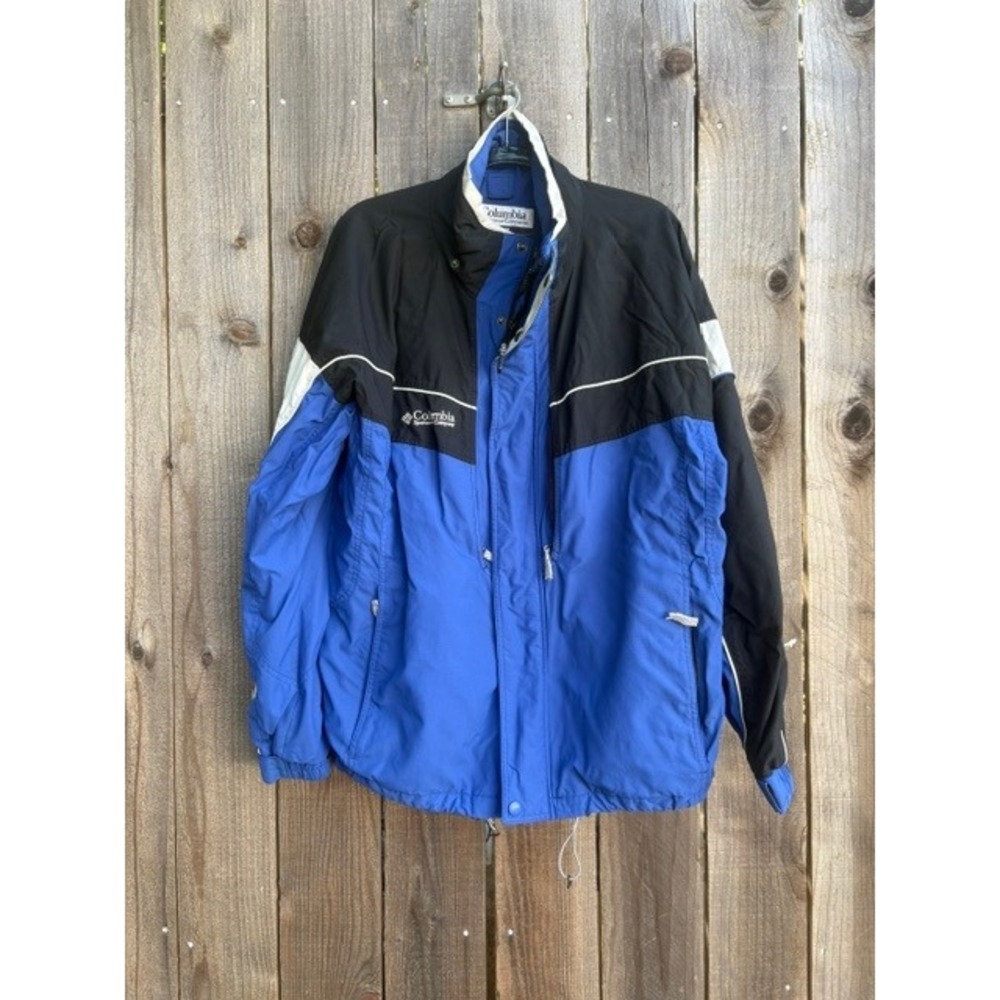 Columbia Sportswear Mens Core Interchange Jacket Blue Black XL Colorblock Shell